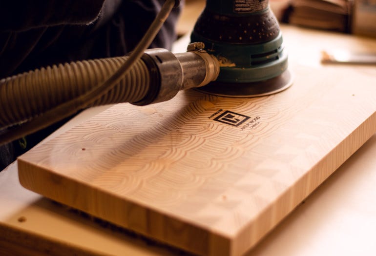 End grain cutting boards crafting steps